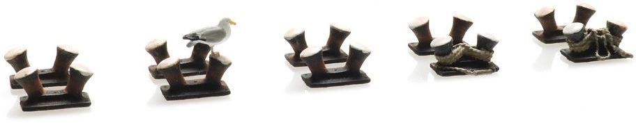 Artitec H0 Scale Double Bitt Bollard Set (10x) 1:87 Ready-Made, Painted