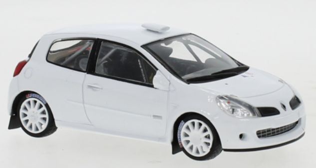 IXO 1:43 Scale Renault Clio R3C White w/Extra Night Light Under Base