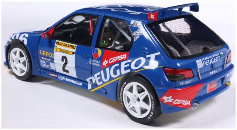 Solido  1:18th Scale Peugeot 306 Maxi Blue #2 J.Ascona J.Billmaier Rally De Aviles 1997