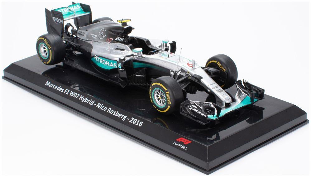 Atlas Editions 1:24 Scale Mercedes F1 W07 Hybrid - Nico Rosberg 2016 Cased - 1:24th Scale F1 Collection