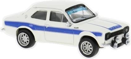 Brekina  1:87th Scale Ford Escort RS 1800 MKI White/Blue 1969