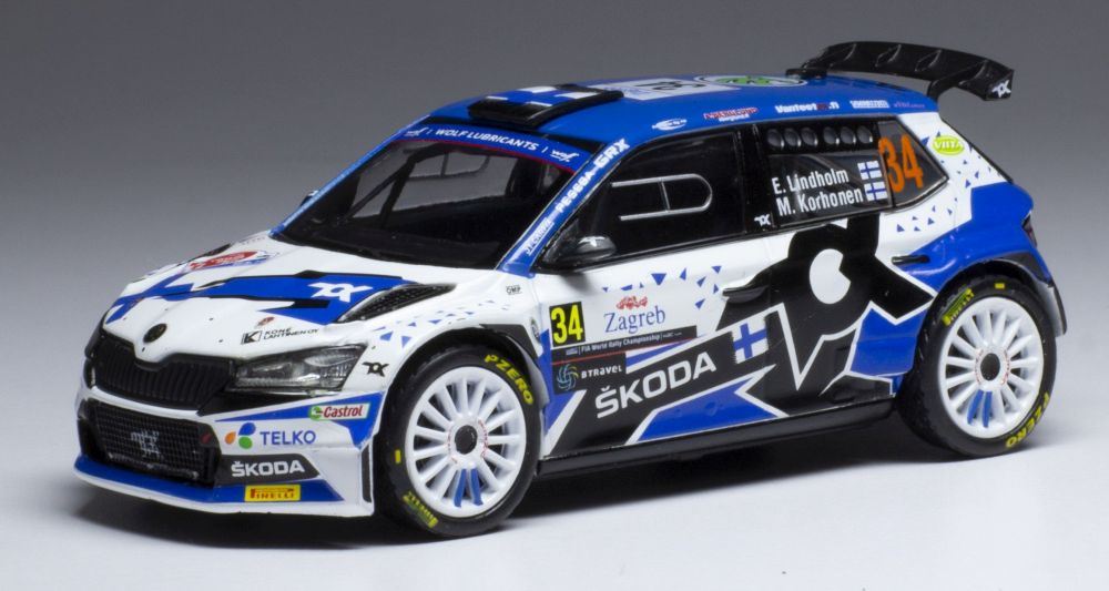 IXO 1:43 Scale Skoda Fabia Rally 2 EVO #34 Rally Croatia 2021 E.Lindholm/M.Korhonen
