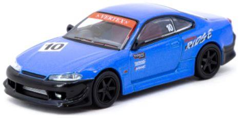 Tarmac Models 1:64th Scale Nissan Silvia (S15) Vertex (Tarmac Works 10th Anniversary) Blue/Black