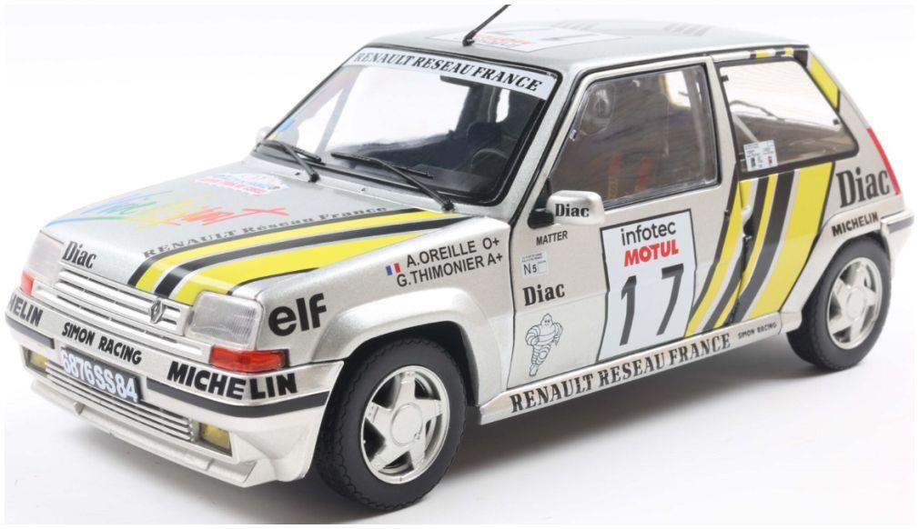 Solido  1:18th Scale Renault 5 GT Turbo MK2 Silver #17 A.Oreille Tour De Corse 1989