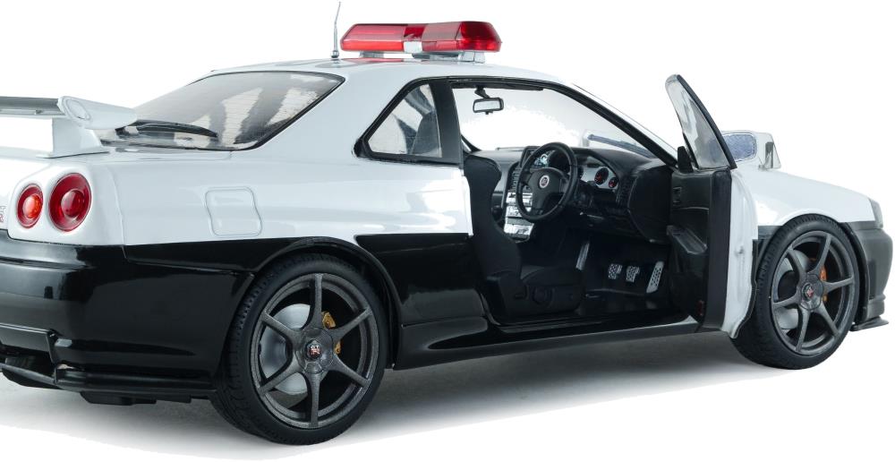 Solido  1:18th Scale Nissan Skyline GT-R (BNR34) Japanese Police White 1999