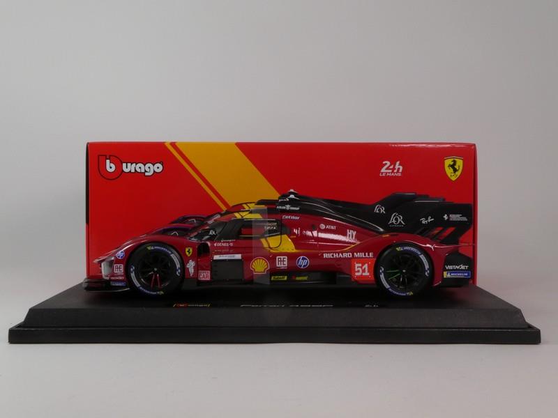 Burago  1:18th Scale Ferrari 499P 3.0L Turbo V6 AF Corse #51 3rd 24h Le Mans 25 Guidi/Calado/Giovinazzi