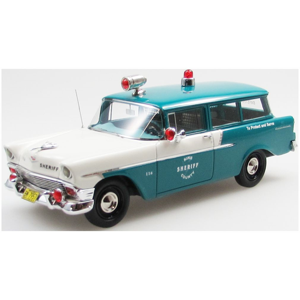 Esval 1:43 Scale Chevrolet 150 Handyman Police Turquoise White/Black 1956