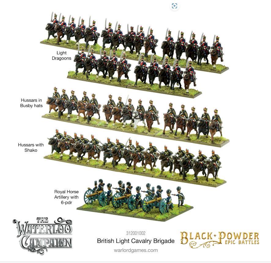 Black Powder 312001002 15MM Epic Battles: Waterloo – British Light Cavalry Brigade