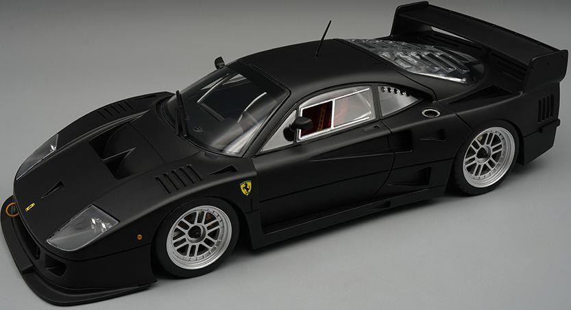 Tecnomodels 1:18 Scale Ferrari F40 LM 1996 Press Version Matt Black w/BBS Silver Rims