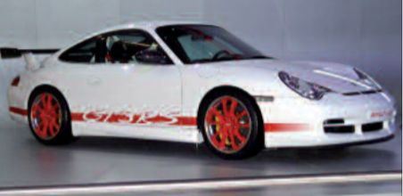 Minichamps 1:18 Scale Porsche 911 GT3 RS 2002 White W/Red Stripes (Sealed Body)