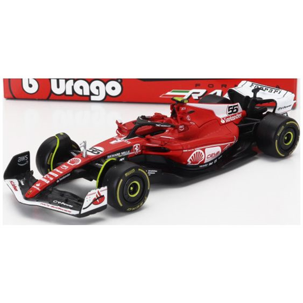 Burago 1:43 Scale Ferrari F1 SF-23 #55 Las Vegas USA GP 2023 Carlos Sainz - Card Box