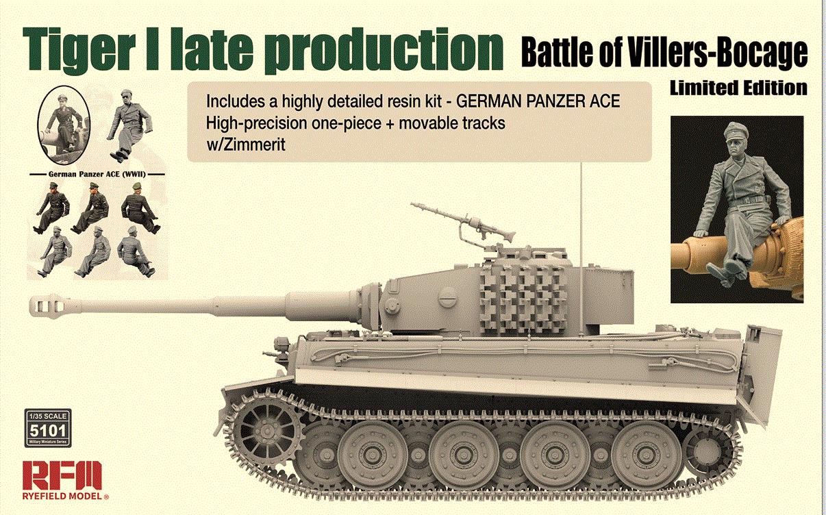 Rye Field 5101 1/35 Scale Tiger 1 Late Production Battle of Villers-Bocage Limited Edition.  End of QTR 1