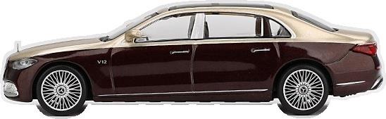 Truescale 1:64 Scale Mercedes Maybach S680 Gold/Dark Red Metallic (LHD) Blister Packaging