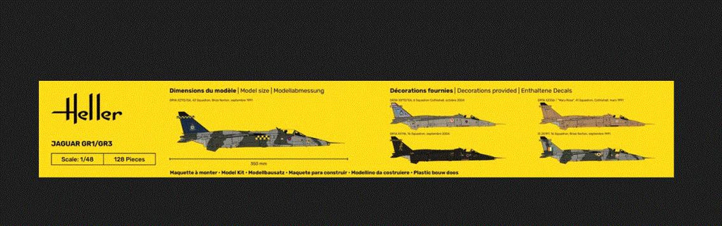 Heller 56427 1/48 Scale RAF Jaguar GR1/GR3 Gift Set with Five Decal Options.