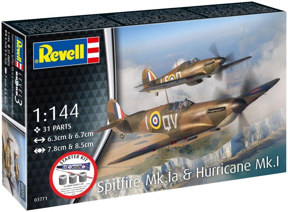 Revell  1:144th Scale Spitfire Mk.Ia and Hurricane Mk.I Starter Kit