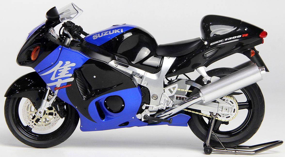 LCD Model 1:12 Scale Suzuki GSX1300R Hayabusa 2001 Blue/Black