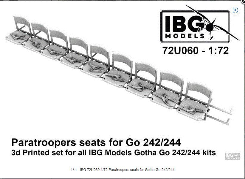 IBG 72U060 1/72 Scale Paratroopers seats for Gotha Go-242/244