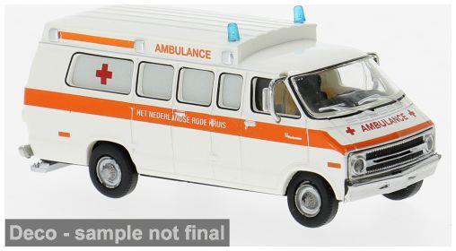 Brekina  1:87th Scale Dodge B 200 Ambulance 1975 Nederlandse Rod