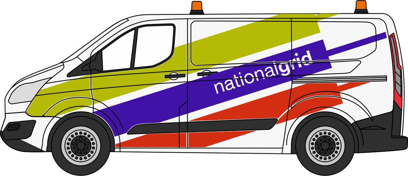 Oxford Diecast 1:76 Scale Ford Transit Custom National Grid