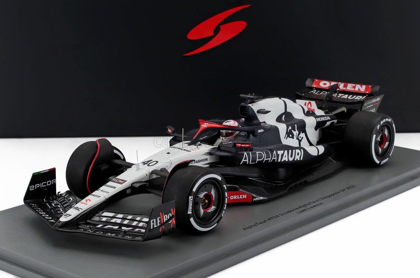 Spark 1:18 Scale AlphaTauri AT04 #40 Scuderia AlphaTauri Singapore GP 2023 Liam Lawson