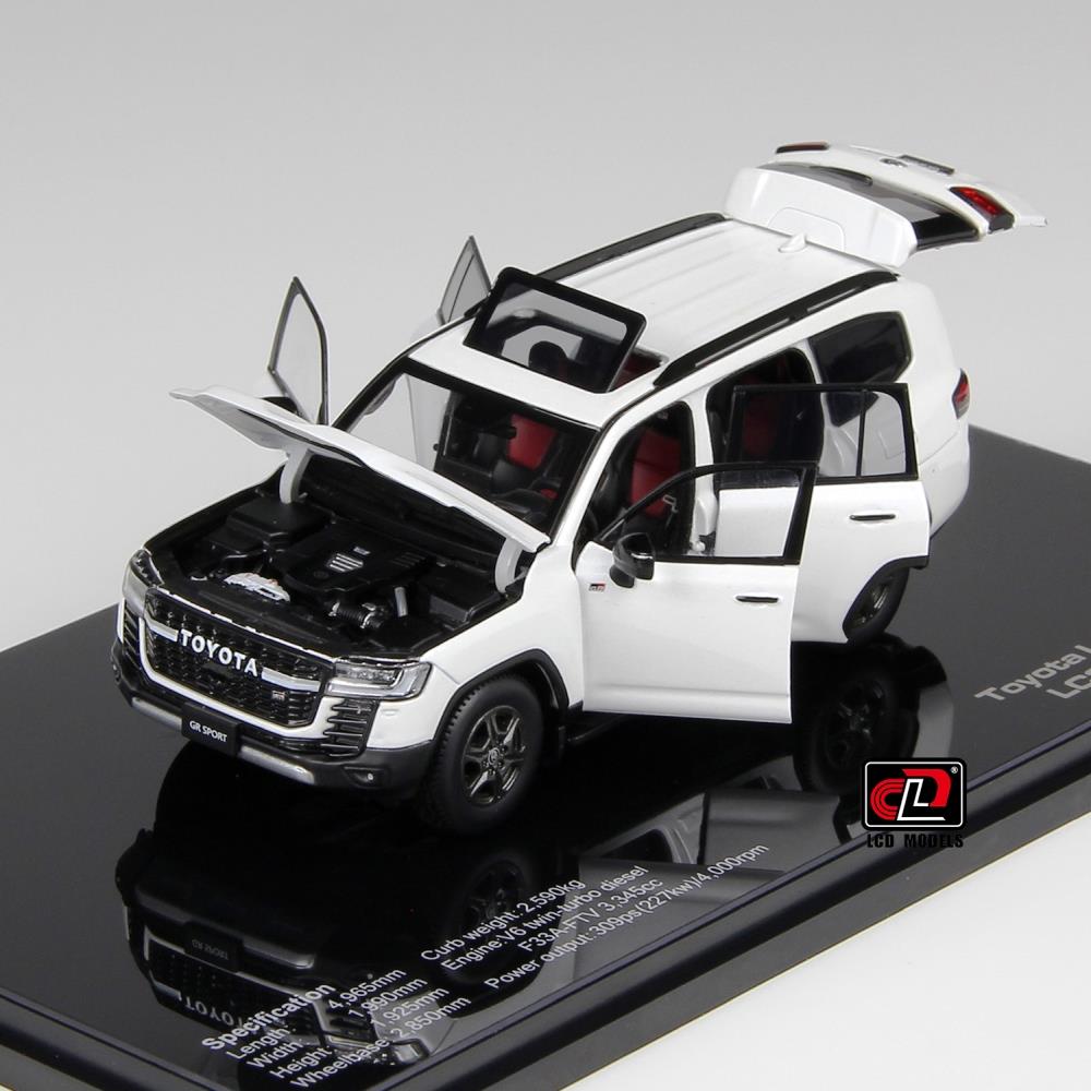 LCD Model 1:43 Scale Toyota LC300-GR Sport White