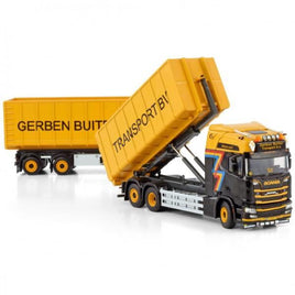 WSi 1:50 Scale Scania R Highline CR20H 6x2 Tag Axle Riged Drawbar w/Hooklift System + 40M3 Container