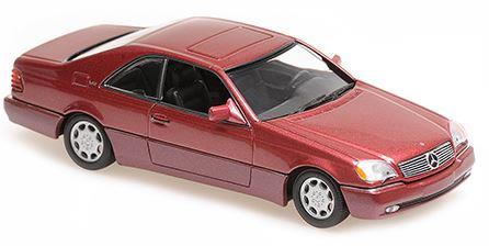 Minichamps 1:43 Scale Mercedes Benz 600 SEC Coupe 1992 Red Metallic
