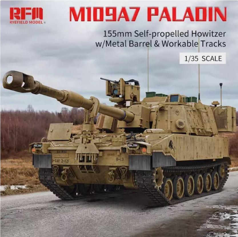 Rye Field Model 5129 1/35 Scale M109A7 PALADIN  155mm Self-propelled Howitzer w/workabel tracks
