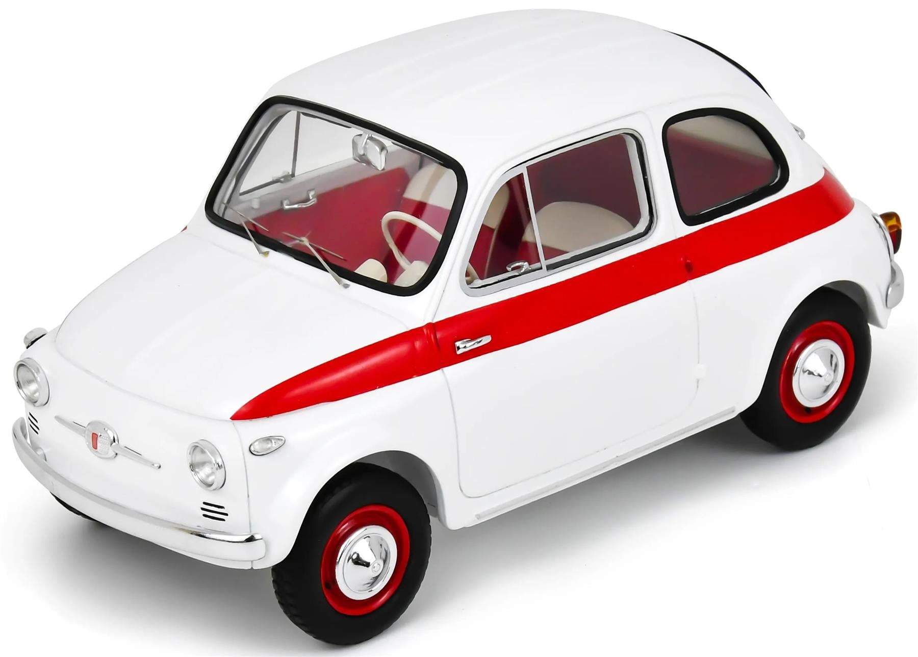 Schuco  1:18th Scale Fiat 500 Sport 1958 White/Red