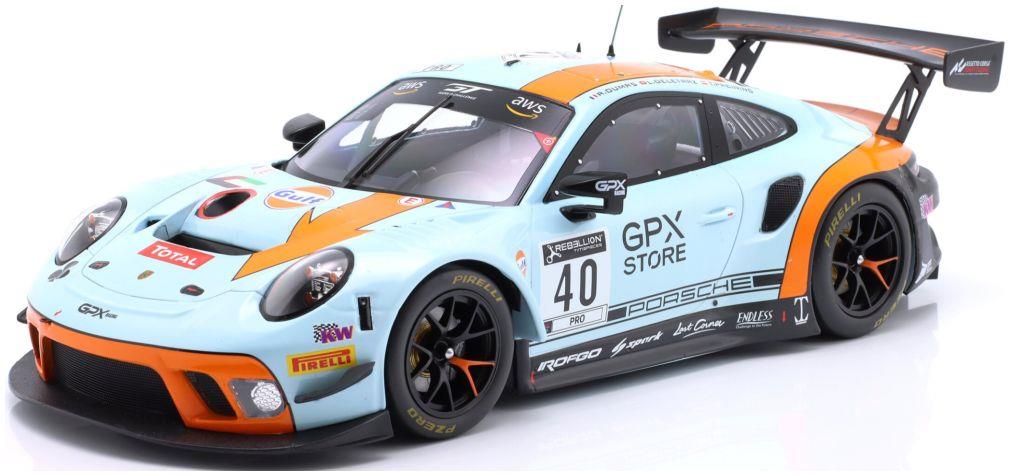 IXO  1:18th Scale Porsche 911 GT3 R #40 Gulf GPX 24h Spa 2020 Deletraz/Dumas/Preining