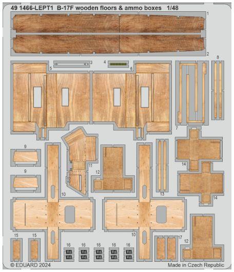 Eduard 1:48th Scale B-17F Wooden Floors and Ammo Boxes
