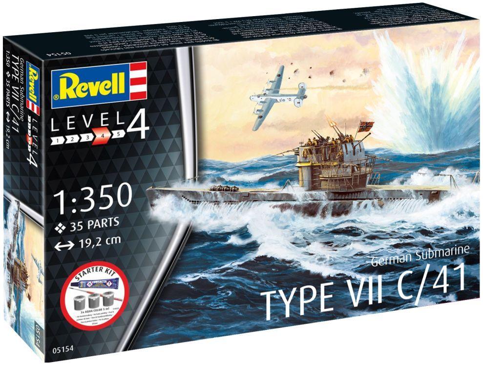 Revell  1:350th Scale German Submarine Type VII C/41 Starter Kit