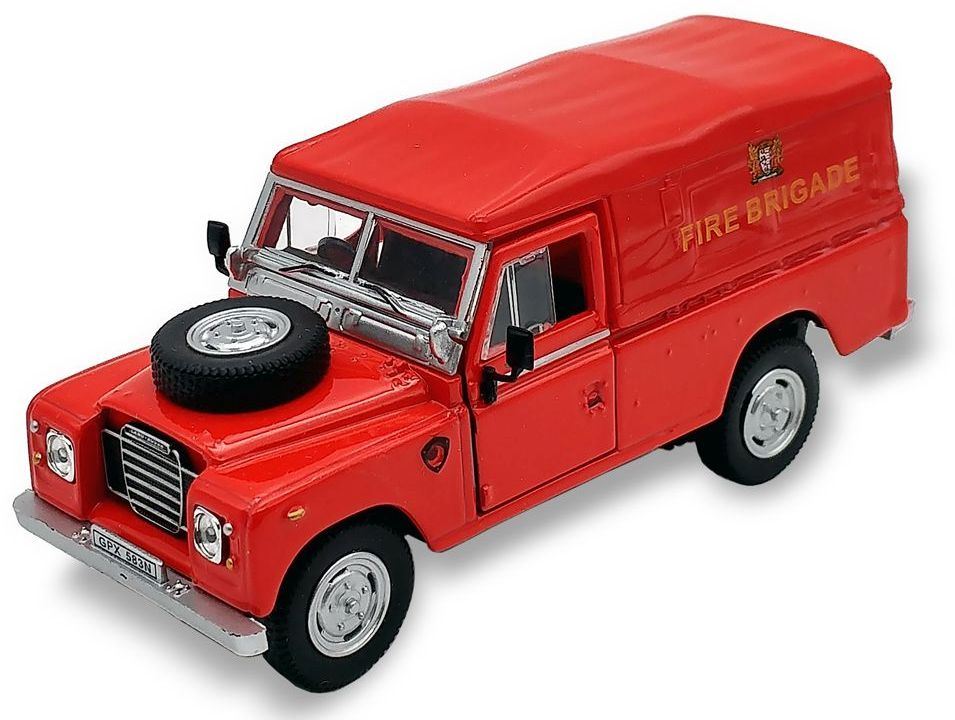 Cararama Land Rover S3 109 Soft Top - Fire Brigade Red 1:43 Scale