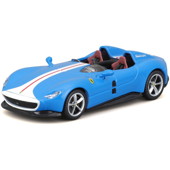 Burago 1:43 Scale Ferrari Monza SP2 Convertible Light Blue White nose and centre stripe