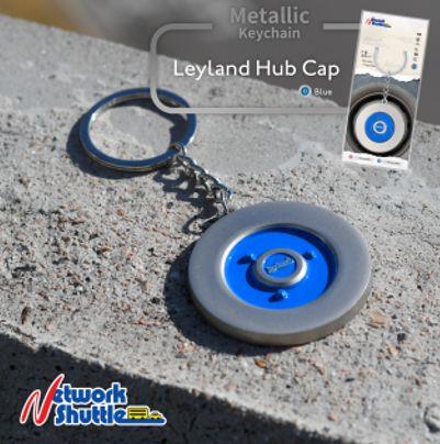 Model 1  Scale Leyland Hub Cap Blue Keyring