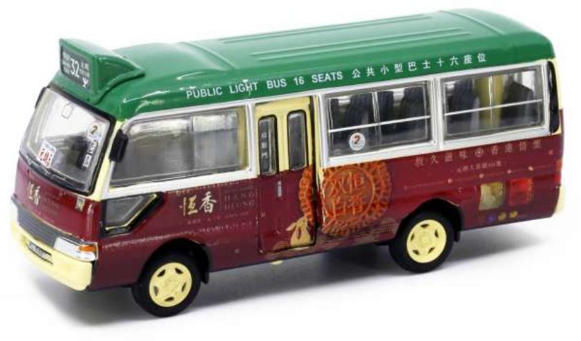 Tiny Toys 1:76 Scale Toyota Coaster Hang Heung Cake Shop Red/Green