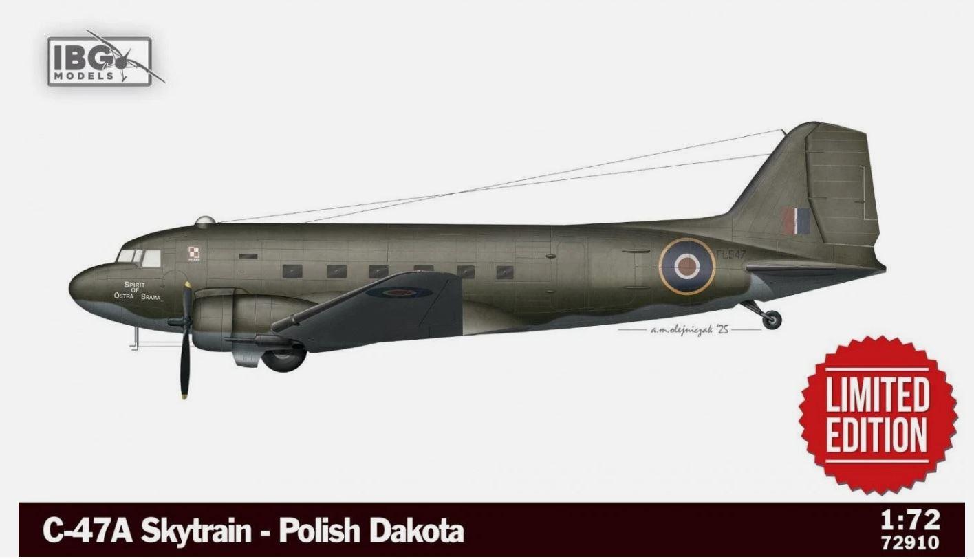 IBG Models 72910 1/72 Scale Douglas C-47A Skytrain Polish Dakota Limited Edition