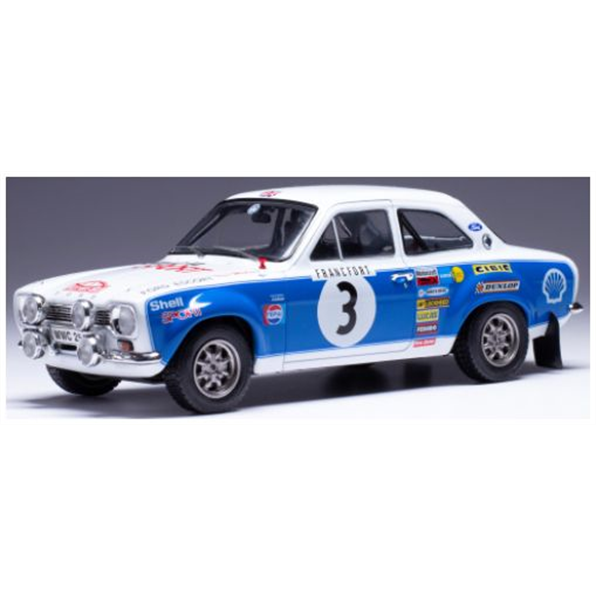 IXO 1:24 Scale Ford Escort MK I RS 1600 #3 Rally Monte Carlo 1973 T.Makinen/H.Liddon