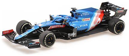 Minichamps 1:43 Scale Alpine F1 Team A521 Fernando Alonso Hungarian GP 2021