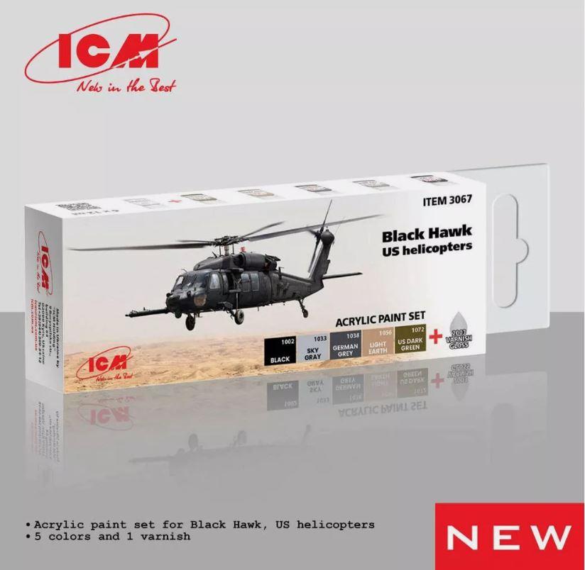 ICM 3067 Sikorsky Black Hawk Model Kit Acrylic Paint Set