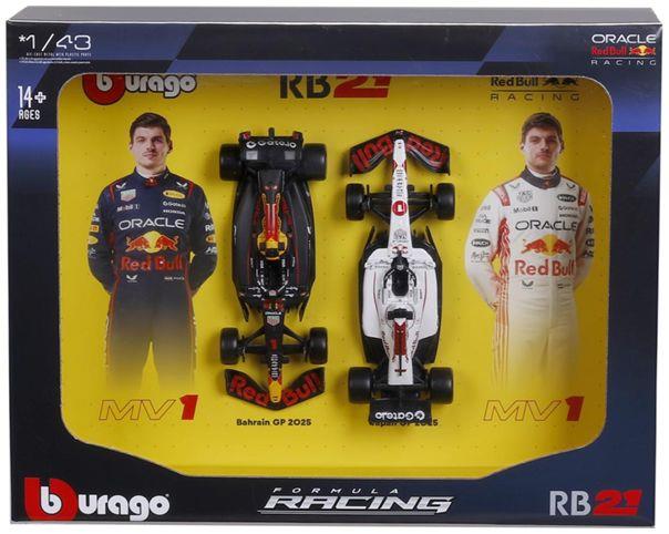 Burago  1:43rd Scale Red Bull Racing RB21 2025 Verstappen Driver Two Pack