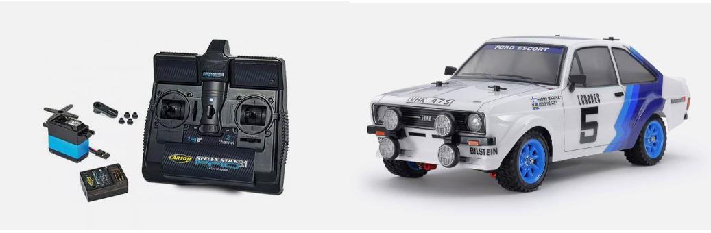 TAMIYA 58687 C707131 1/10 FORD ESCORT MK II RALLY RC KIT WITH CARSON REFLEX CONTROL PRO SET