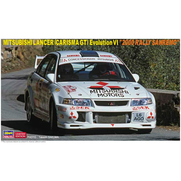 Hasegawa 1:24 Scale Mitsubishi Lancer Evolution VI 2000 Rally Sanremo Kit