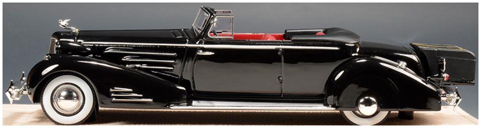 GLM 1:43 Scale Cadillac 452D V16 Victoria Black Convertible Coupe Open Roof 1934