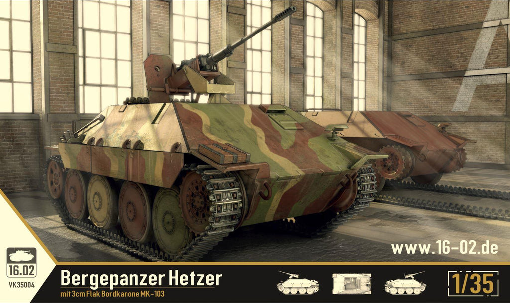 Custom Scale 16.02  VK35004 1/35 Scale German Bergehetzer with 3cmFlak 38