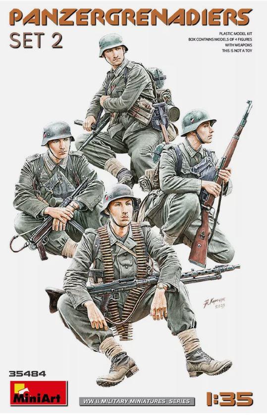 Miniart 35484 1/35 Scale WW2 German Panzergrenadiers Set 2 (4 Figures) Model Kit WEST WALL