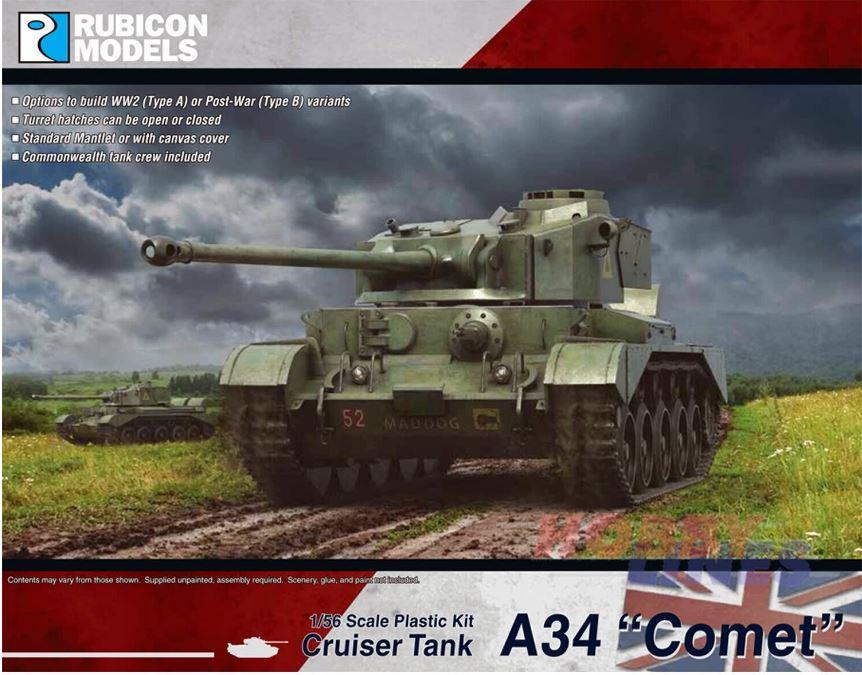 Rubicon Models 280094 1/56 Scale A34 Comet Tank Plastic Model Kit
