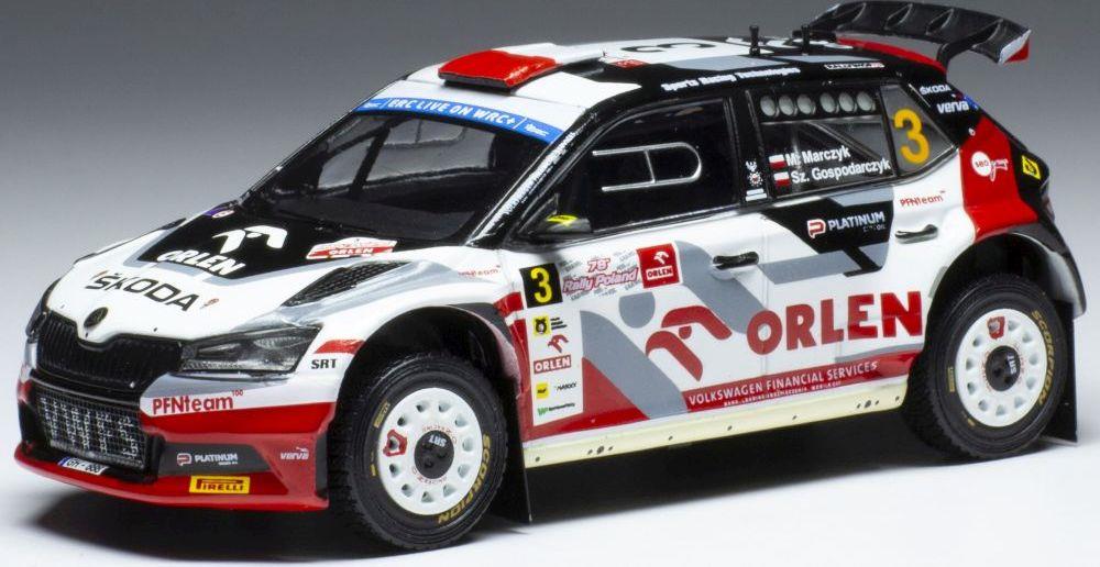IXO 1:43 Scale Skoda Fabia Rally2 EVO #3 Rallye Poland 2022 M.Marczyk/S.Gosporarczyk