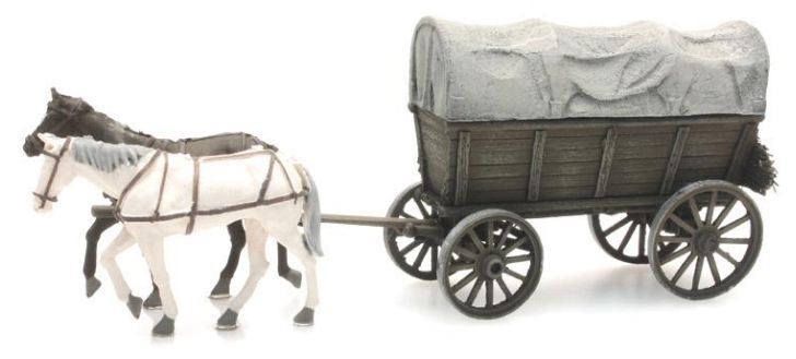 Artitec H0 Scale Farm Wagon With Tarp 1:87 Ready-Made, Painted