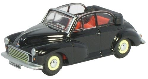 Oxford Diecast 1:76 Scale Morris Minor Soft Top Open - Black